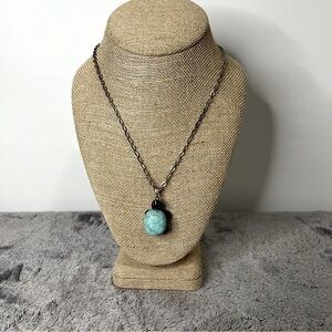 Vintage Turquoise Turtle Necklace 26in